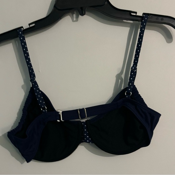 Venus Womens Sm D Cup Navy Polka Dot Top bikini Adjustable Band Strap Underwire - Picture 2 of 5